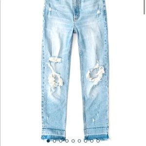 Abercrombie Ripped High Rise Mom Jean